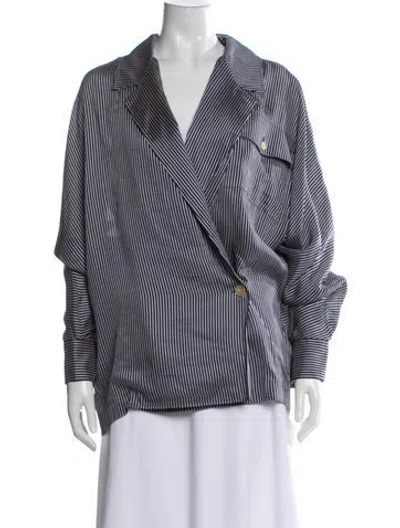 Pre-owned Khaite Striped Jacket W/ Tags In Blue