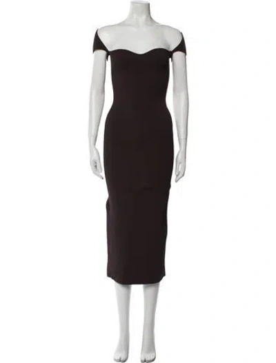 Pre-owned Khaite Striped Long Dress In Brown