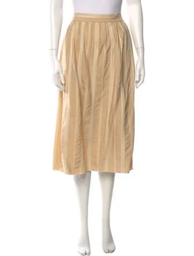 Pre-owned Khaite Striped Midi Length Skirt In Neutrals