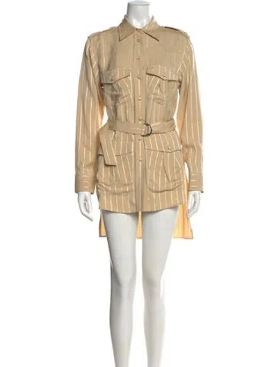 Pre-owned Khaite Striped Mini Dress In Neutral