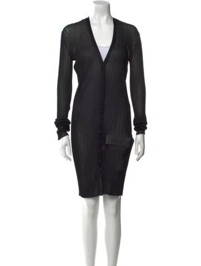 Pre-owned Khaite Striped Mini Dress W/ Tags In Black