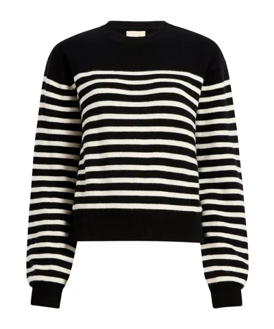 Khaite Striped Pullover In Black