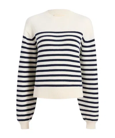 Khaite Striped Pullover In White