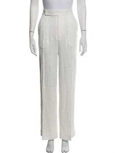 Pre-owned Khaite Striped Straight Leg Pants In Neutrals