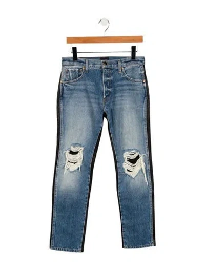 Pre-owned Khaite Striped Straight Leg Pants W/ Tags In Blue