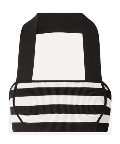 Khaite Striped Top In Black