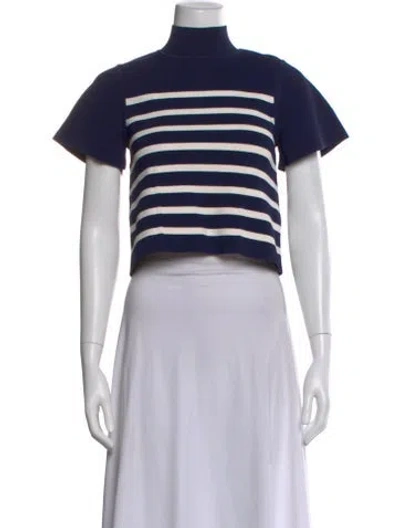 Pre-owned Khaite Striped Turtleneck Sweater In Neutral
