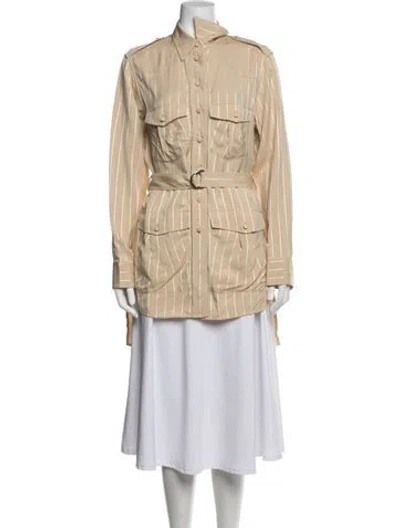 Pre-owned Khaite Striped Utility Jacket In Neutrals