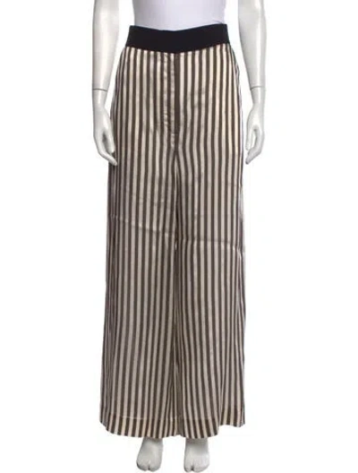 Pre-owned Khaite Striped Wide Leg Pants In Neutrals