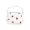 Khaite Structured Handbag With Floral Embroidery And Gold-tone Closure In White