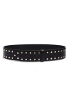 Khaite Theo Studded Leather Belt In Black