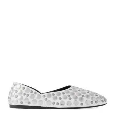 Khaite Studded Leather Flats In White