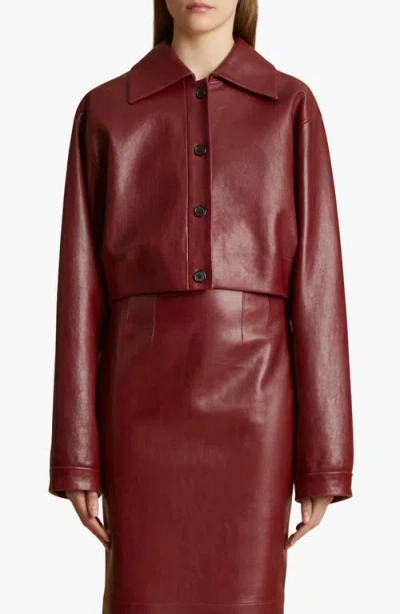 KHAITE KHAITE SUE CROP LEATHER JACKET