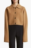 Khaite Sue Buttoned Wool Jacket In Camel