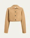 Khaite Sue Buttoned Wool Jacket In Camel