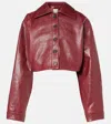 Khaite Sue Cropped Leather Jacket In Red