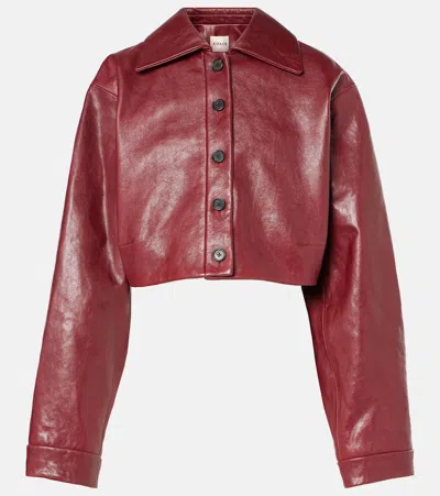 KHAITE SUE CROPPED LEATHER JACKET