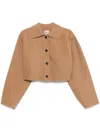 Khaite Sue Buttoned Wool Jacket In Brown