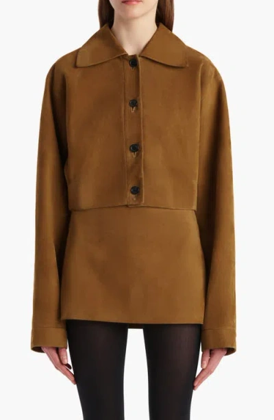 KHAITE KHAITE SUE LAMBSKIN SUEDE CROP JACKET