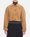 Khaite Sue Buttoned Wool Jacket In Beige