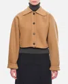 Khaite Sue Buttoned Wool Jacket In Beige