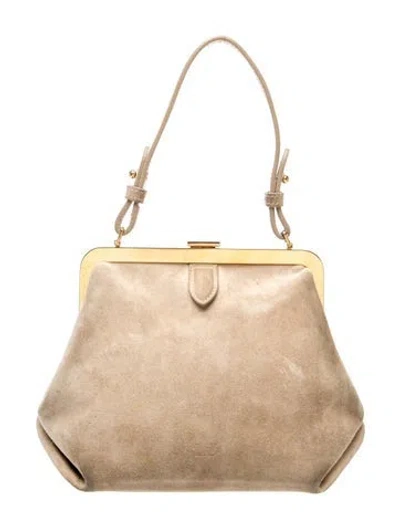 Pre-owned Khaite Suede Agnes In Neutral
