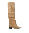 Khaite Andee Over-the-knee Slouchy Suede Boots In Brown