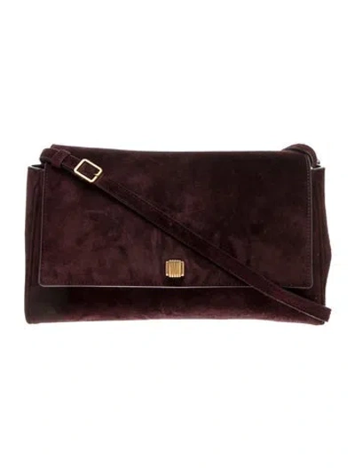 Pre-owned Khaite Suede Audrey In Burgundy