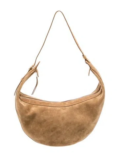 Pre-owned Khaite Suede Augustina Hobo In Neutrals