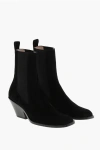 Khaite Suede Austin Western Booties With Elastic Inserts 7cm In Black