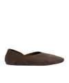 Khaite Jane Classic Suede And Python Print Ballet Flats In Brown
