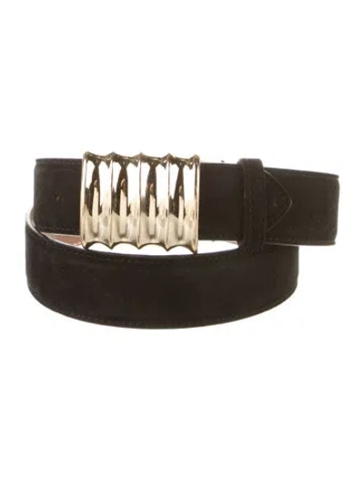 Pre-owned Khaite Suede Belt In Black