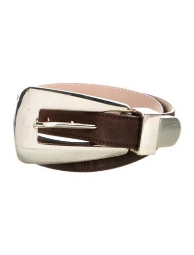 Pre-owned Khaite Suede Belt In Brown