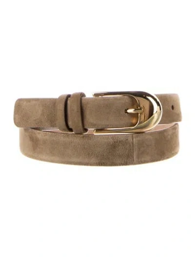 Pre-owned Khaite Suede Belt In Neutral