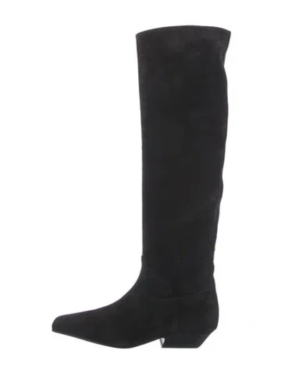 Pre-owned Khaite Suede Boots In Black