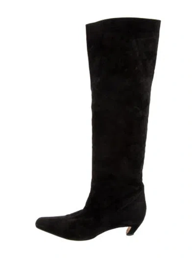 Pre-owned Khaite Suede Boots In Black