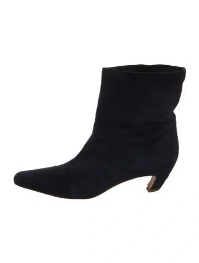 Pre-owned Khaite Suede Boots In Black