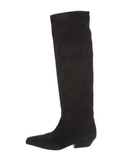 Pre-owned Khaite Suede Boots In Black