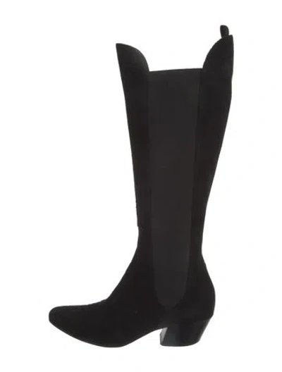 Pre-owned Khaite Suede Boots In Black