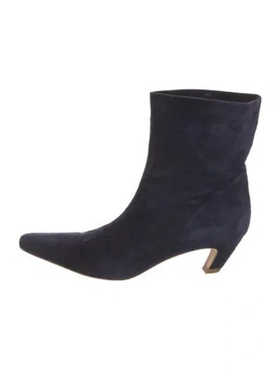 Pre-owned Khaite Suede Boots In Blue
