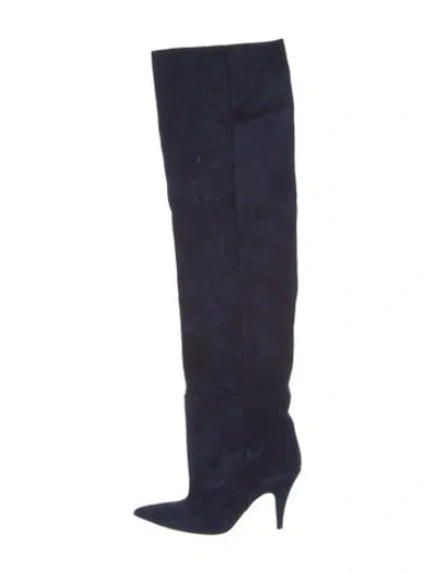 Pre-owned Khaite Suede Boots In Blue