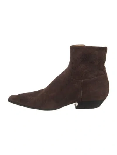 Pre-owned Khaite Suede Boots In Brown