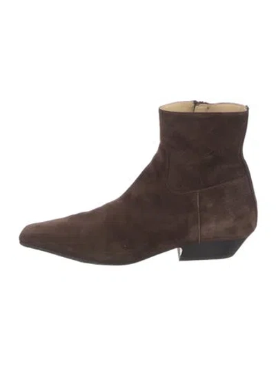 Pre-owned Khaite Suede Boots In Brown