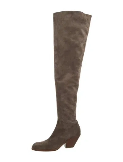 Pre-owned Khaite Suede Boots In Brown