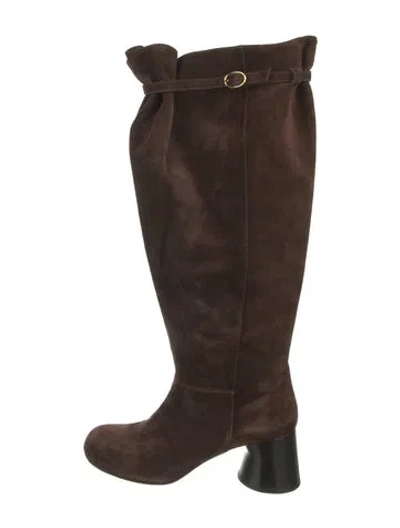 Pre-owned Khaite Suede Boots In Brown