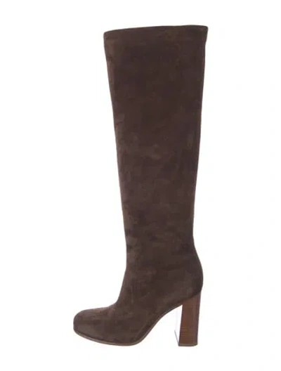 Pre-owned Khaite Suede Boots In Brown