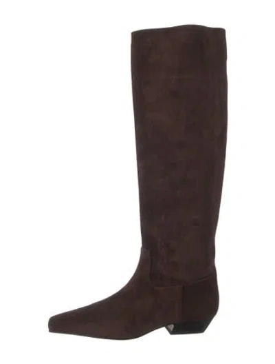 Pre-owned Khaite Suede Boots In Brown