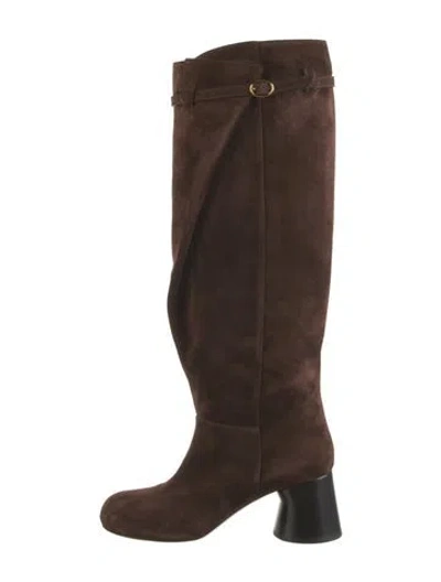 Pre-owned Khaite Suede Boots In Brown