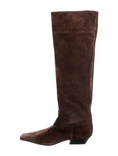 Pre-owned Khaite Suede Boots In Brown