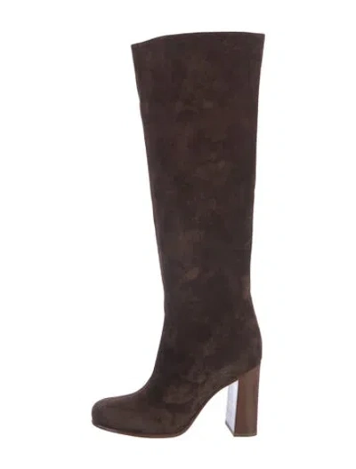 Pre-owned Khaite Suede Boots In Brown